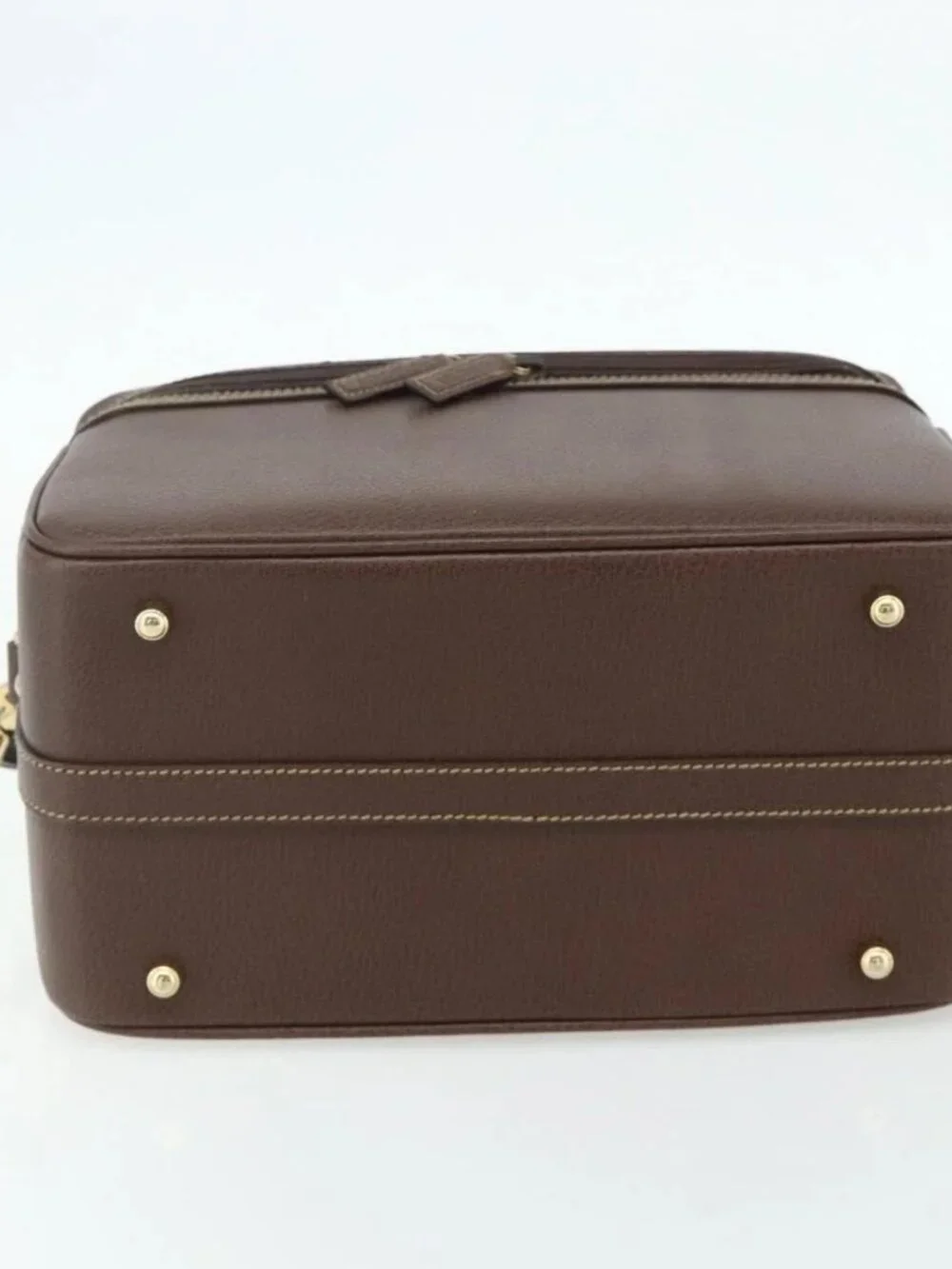 GUCCI Bamboo Hand Bag Leather 2way Brown Gold 013 2122 2491 Auth